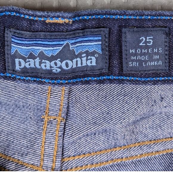 Patagonia Boyfriend Denim Shorts Women 25 (0) Organic Cotton Raw Hem Blue Jeans - Picture 3 of 5